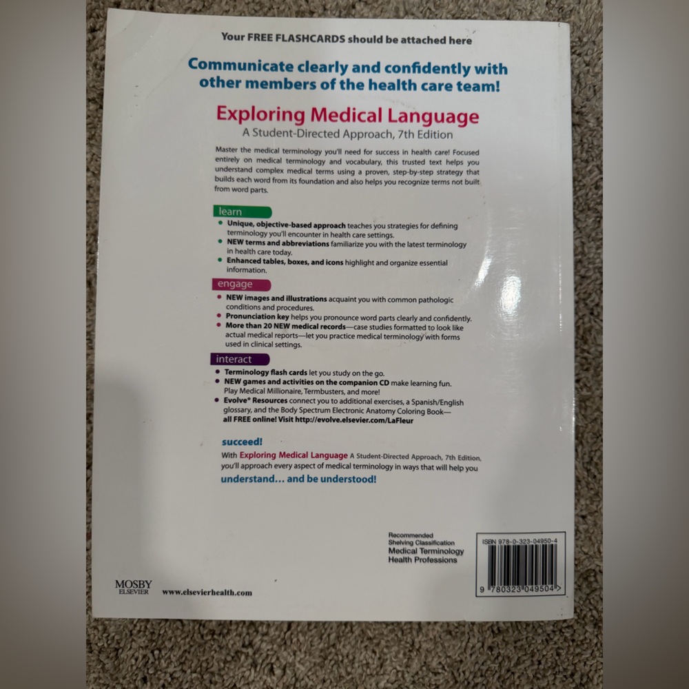 Mosby Elsevier Medical Language Textbook - Picture 2 of 2